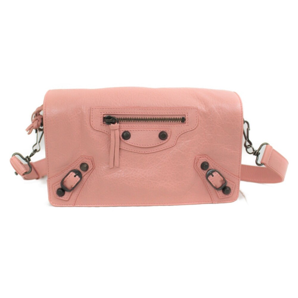 BALENCIAGA Toolkit Shoulder Bag Pink Sheepskin Leather Messenger